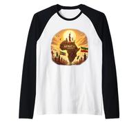 Ethiopian Flag Rasta Africa Rising Again from Ethiopia Camiseta Manga Raglan