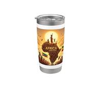 Ethiopian Flag Rasta Africa Rising again from Ethiopia Vaso térmico de acero inoxidable de doble pared