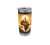 Ethiopian Flag Rasta Africa Rising again from Ethiopia Vaso térmico de acero inoxidable de doble pared