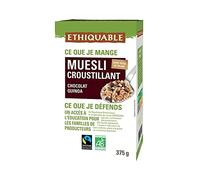 ETHIQUABLE muesli Crujiente De Chocolate Quinua Aceite De Palma 375 Gsans