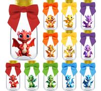 Ethisa Paquete pequeρo de 12 regalos de fiesta de dragσn bebι Tarros de caramelos con cintas y pegatinas Botella de decoraciσn de fiesta DIY