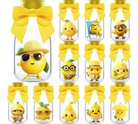 Ethisa Paquete pequeρo de 12 regalos de fiesta de limσn Tarros de dulces con cintas y pegatinas Botellas de decoraciσn de fiesta para bodas,