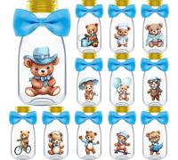 Ethisa Paquete pequeρo de 12 regalos de fiesta We Can Bearly Wait para niρo Tarros de caramelos con pajaritas y pegatinas Botellas de decorac