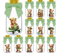 Ethisa Paquete pequeρo de 12 regalos de fiesta Woodland We Can Bearly Wait Frascos neutros de gιnero con cintas y pegatinas DIY decoraciσn de