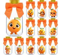 Ethisa Paquete pequeρo de 12 regalos para fiesta de baby shower Little Cutie Tarros de caramelos con cintas y pegatinas Botellas de decoraciσ