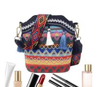 Ethnic Backpack Carrier - Handmade School Bag, Shoulder Bag with Fabric Design, Fashion Accessory, Casual Carry, Trendy Tote for Work Commuting Outdoor Travel Girls Phone Organizing Belongings