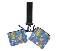 Ethnic Fashion - Funda para tarjetas de crédito con correa de muñeca para mujer, color azul y colorido, para mujer, 2 paquetes