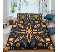 Ethnic Folk Pattern Funda Edredon Juego de Ropa de Cama de 3 Piezas Impresión 3D Cierre de Ethnic Folk patrón Funda de Edredón Funda de Almohada a Juego Suave for Adolescentes Super King（260x220cm）