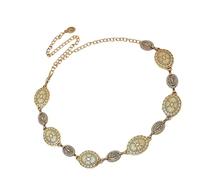 Ethnic Styles - Cadena de cintura de metal de longitud ajustable, elegante joyería corporal para festivales y fiestas en la playa