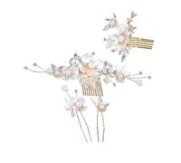 Ethnic Styles - Diadema coreana Hanbok con perlas, diamantes de imitación, adornos para novia