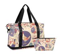 Ethnic Wind - Bolsas de lona con diseño de pájaros y flores coloridas con bolsillo para mojado y correa ajustable, bolsa deportiva para senderismo, multifuncional, para hombres y mujeres