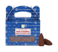 ETHNICITI Satya - Conos de incienso genuinos Nag Champa Backflow - 24 conos 1 paquete (Nag Champa)