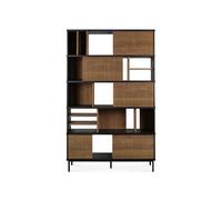 Ethnicraft Estantería Oscar Rack Teak-Black 5 puertas 120x40 cm
