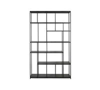 Ethnicraft Estantería Studio Rack 205x120 cm Negro de teca sin puertas