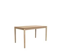 Ethnicraft Mesa de comedor Bok 140x80 cm Roble aceitado con cera dura
