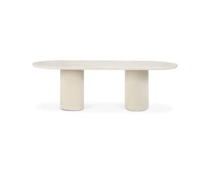 Ethnicraft Mesa de comedor Elements Oblong Blanco roto