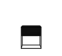 Ethnicraft Mesita de noche Monolit Roble negro 1 cajón-Negro metal