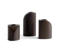 Ethnicraft Portavelas PI. 3 piezas Caoba teñida de marrón oscuro
