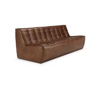 Ethnicraft Sofá de 3 plazas N701 Piel Chestnut