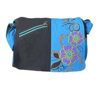 Ethnique Mode Bolso forrado en algodón étnico. Patrones étnicos impresos. Rabat, bolso de hombro de algodón para mujer, estilo indio étnico (Turquesa 01)