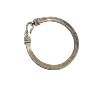 Ethnos Barcelona - Pulsera Unisex Cordón Plano de Plata. Largo: 21 cms.