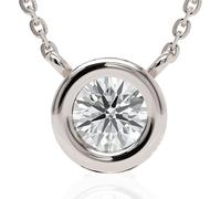 Ethos Jewelry Collar de plata 925 para mujer, filigrana con colgante de diamante de laboratorio, fina plata de ley 925, fina y minimalista, ajustable de 38 a 42 cm, 0.15, Plata esterlina, Diamante