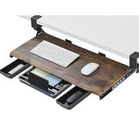 ETHU Bandeja de teclado para debajo del escritorio, bandeja extraíble para teclado con abrazadera C, cajón de computadora de 680 x 300 mm para escribir, estante deslizante perfecto para el hogar u
