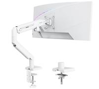 ETHU Brazo de monitor de resorte de gas individual de alta calidad para 43.2-101.6 cm hasta 14 kg, color blanco