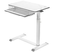 ETHU Mesa con Ruedas, Mesa Ajustable para Cama de Hospital, Mesa con Bandeja Enrollable, Mesa Enrollable para Portátil al Lado de la Cama para Hogar y Medicina
