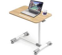 ETHU Mesa de Cama Con Ruedas Giratoria, Ajustable para Portátil, Uso Hospitalario