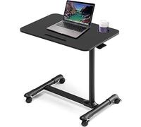 ETHU Mesa de cama con ruedas, mesa giratoria, mesa de hospital, mesa ajustable para portátil en la cama