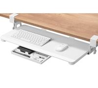 ETHU Plataforma para Teclado, Porta Teclado Extraíble con Abrazadera C, Cajón de Computadora de 650 x 300 MM para Escribir, Hogar u Oficina