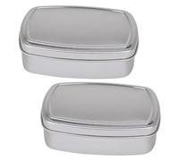 ETHZZLE 2piezas Caja De Aluminio para Jabón Estuches Multifunción para Auriculares y Prácticos Organizadores De Maquillaje Caja De Almacenamiento Portátil Hogar