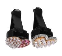 ETHZZLE 2piezas Clip Decorativo Para Ventilación De Auto Diseño De Corazón y Piedras Brillantes De Aromatizador Para Salida De Aire Decoración Interior Elegante y Funcional