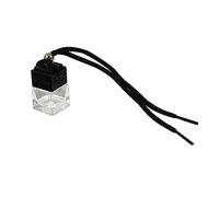 ETHZZLE 5piezas Botellas De Aromaterapia Para Coche Recargables Unidades Colgantes Decoración Automotriz Vidrio Vacío Negro Accesorio Ambientador Reutilizable