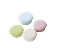 ETHZZLE Jabonera Redonda con Tapa y Escurridor, Plástico Resistente, Color, Juego de 4 Unidades, para Baño, Ducha y Viaje, Caja Portátil para Jabón Sólida Color Aleatorio