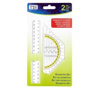 ETI geometría gobernante establecido, y un transportador 17 cm, 16 cm