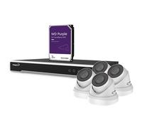 Etiampro kit de vigilancia hd con 4 cámaras ip blancas, grabador de v