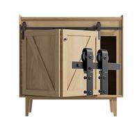 ETIASQSA Mini herraje para puerta corredera de 106 cm, para soporte de TV de una puerta, armario pequeño, armario, juego de herrajes para puerta plegable (no incluye puertas de armario)