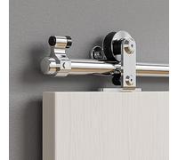 ETIASQSA Riel para puerta corredera de 200 cm, herraje de acero inoxidable, juego completo con guía de suelo para 1 puerta de madera (forma T)