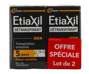 Etiaxil Men Détranspirant Transpiration Excessive Peaux Sensibles Roll-On 2x15ml