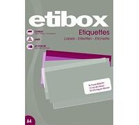 ETIBOX 119763-1400 etiquetas blancas autoadhesivas - 99,1 x 38,1 mm - Impresoras: láser, inyección de tinta, copiadoras - esquinas redondeadas.