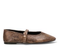 Etika Bailarinas de Punta Fina para Mujer, Zapato Plano Elegante con Pulsera al Tobillo y Cierre de Hebilla, Calzado Versátil para Oficina y Vestir, Modelo 63310 Serpiente - 40