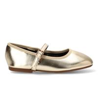 Etika Bailarinas de Vestir para Niña, Merceditas Metalizadas con Lazo, Zapato Plano para Fiesta, Boda y Comunión, Modelo 63315 Oro - 35