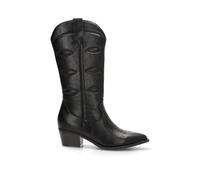 Etika Botas Altas Camperas para Mujer, Bota de Caña Alta (31cm) Estilo Cowboy con Bordados, Tacón Cubano de 5cm y Cremallera, Modelo 110540 Negro - 39