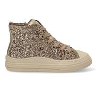 Etika Botas Deportivas para Niña, Zapatillas Altas con Glitter Brillante y Cremallera Lateral, Estilo Baloncesto para Uso Diario, Modelo 52461 Oro - 29