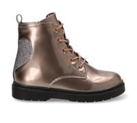 Etika Botas Militares de Glitter para Niña, Botines de Plataforma con Purpurina y Cierre de Cremallera, Suela Track, Modelo 10624 Plata - 32