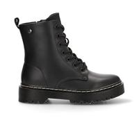 Etika Botas Militares para Mujer, Botín de Combate con Suela Track, Cierre con Cremallera y Cordones, Piel Sintética, Modelo 11046 Negro - 41