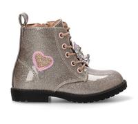 Etika Botas Militares para Niña, Botines de Charol con Plataforma, Detalle de Corazón y Cierre de Cremallera, Suela Track, Modelo 10619 Rosa - 30