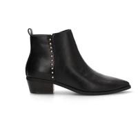 Etika Botines Camperos de Tacón Bajo para Mujer, Bota Estilo Cowboy con Tachuelas y Tacón Cubano de 4cm, Cierre con Cremallera, Modelo 110551 Negro - 36